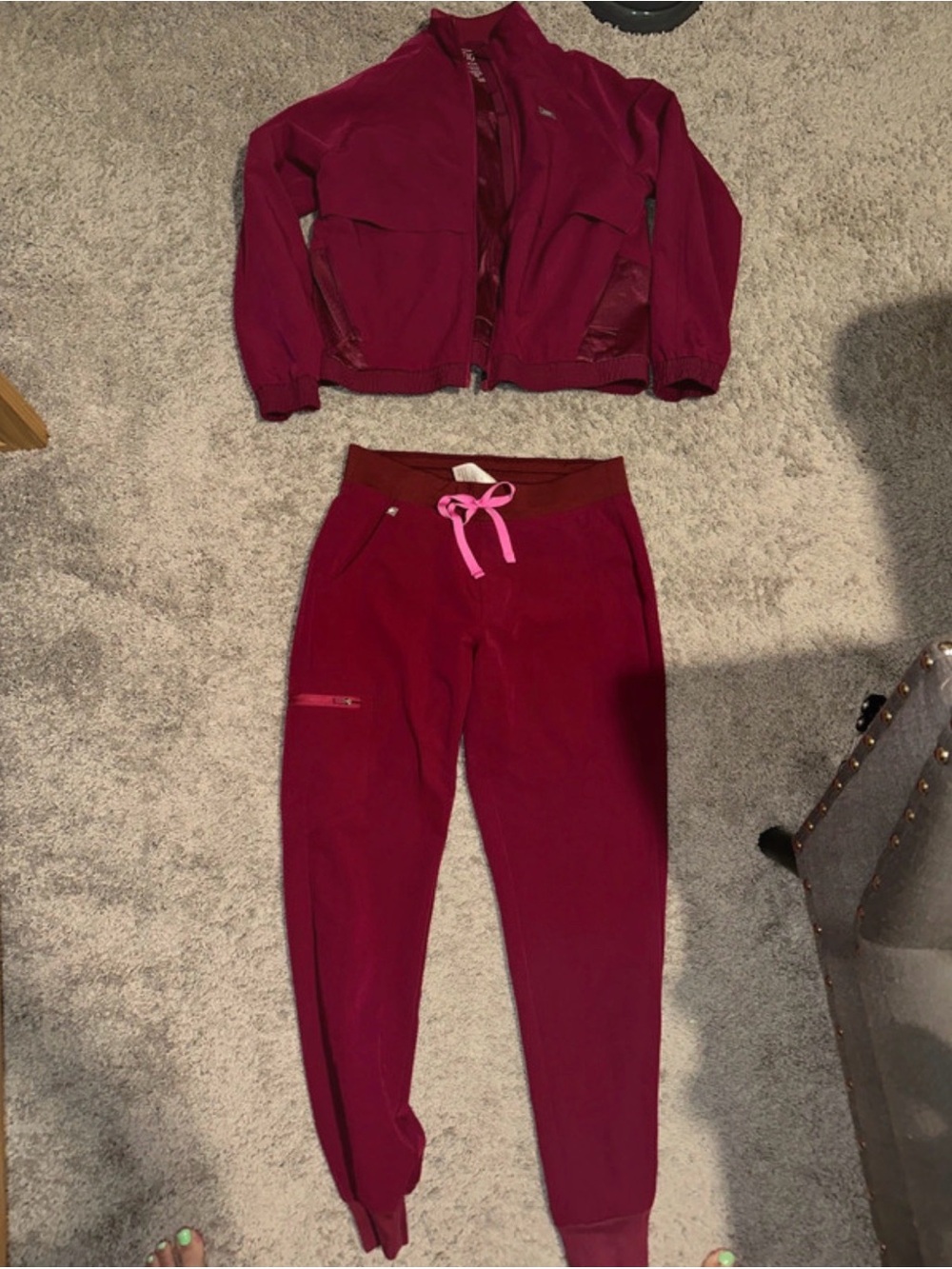 Women's FIGS Jogger Pants with Pink Drawstring